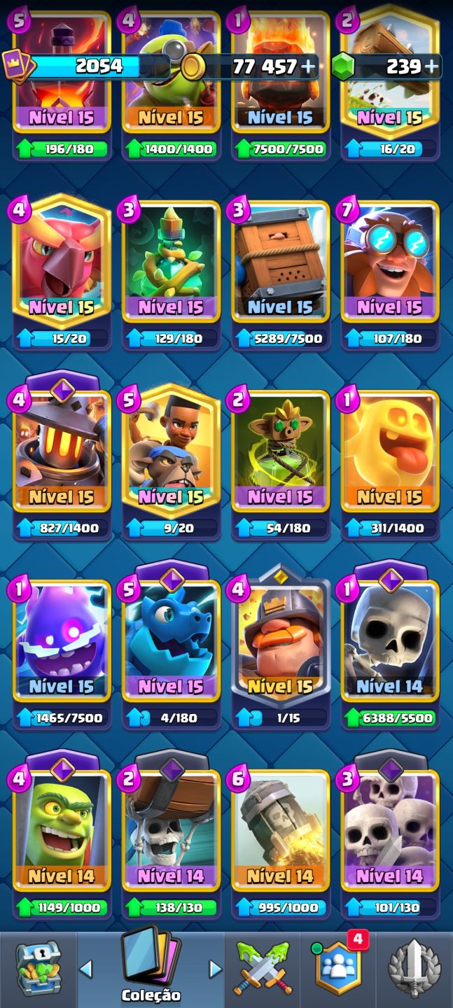 Conta Clash Royal arena sazonal 1