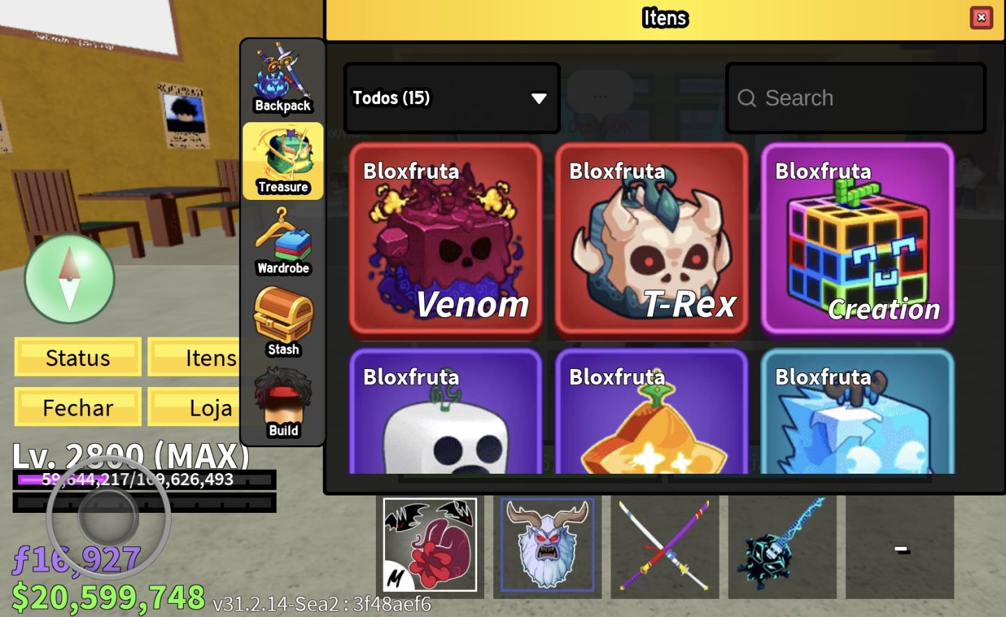 CONTA DE BLOX FRUITS, com v4, sanguine e mais!LEIA A DESCRIÇÃO
