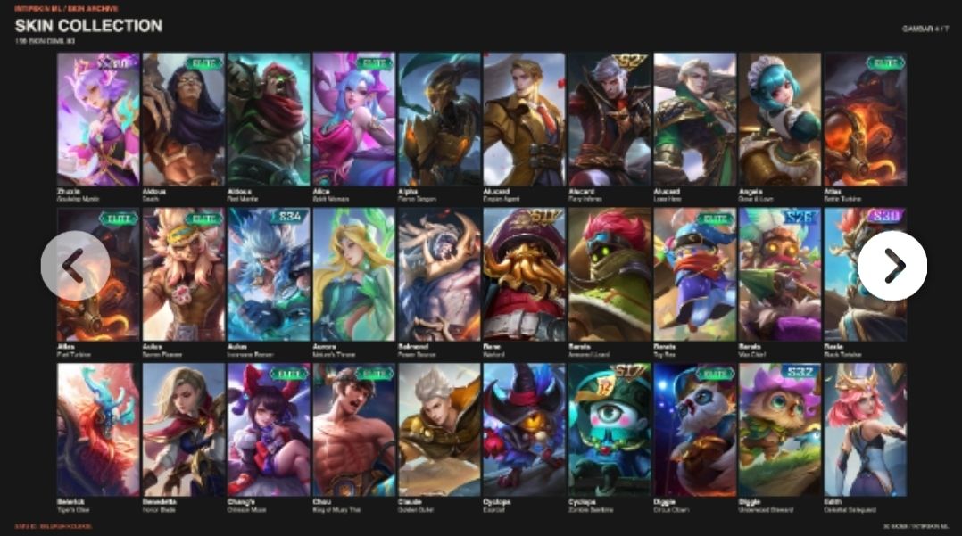 Conta mobile legends mais de 100skins