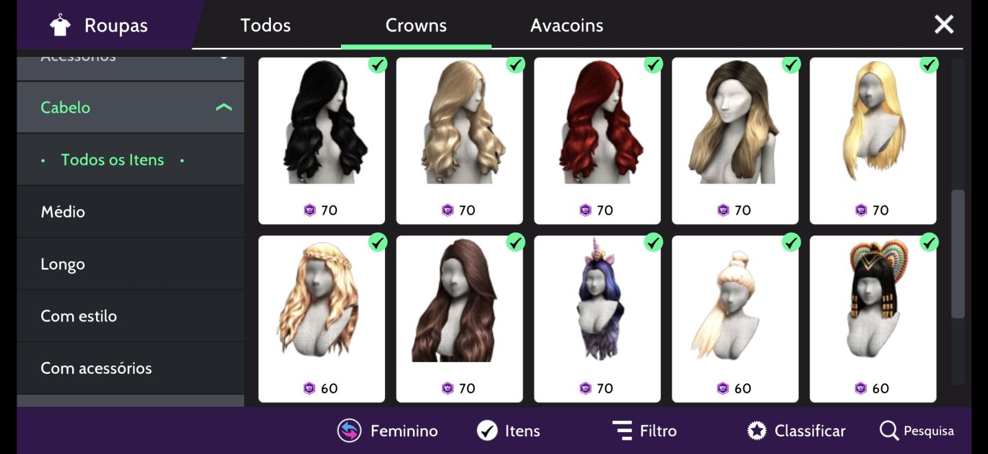 Conta antiga Avakin Life fem lvl48