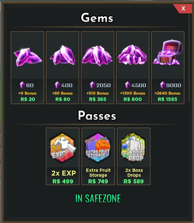 Fruit Battlegrounds GAME PASS ROBLOX