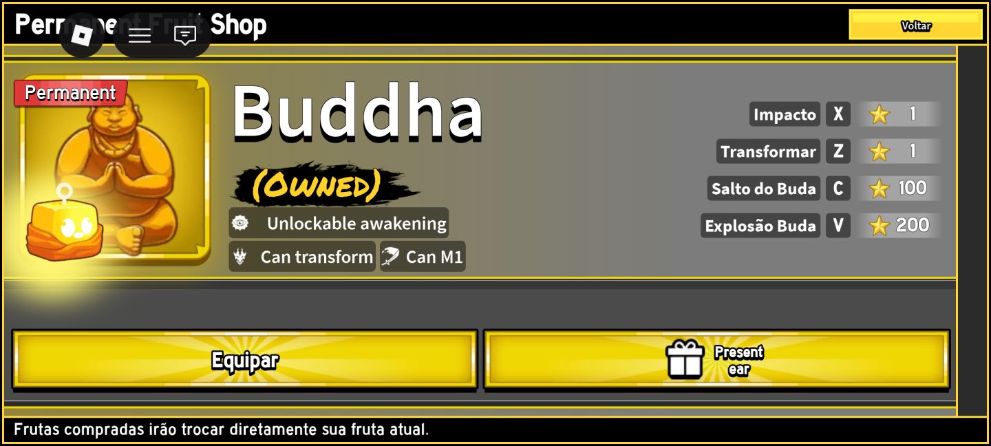 Conta de blox fruits com buddha perm e bastante itens
