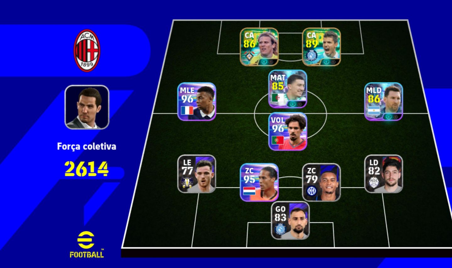 Conta Efootball Aguero e Forlan