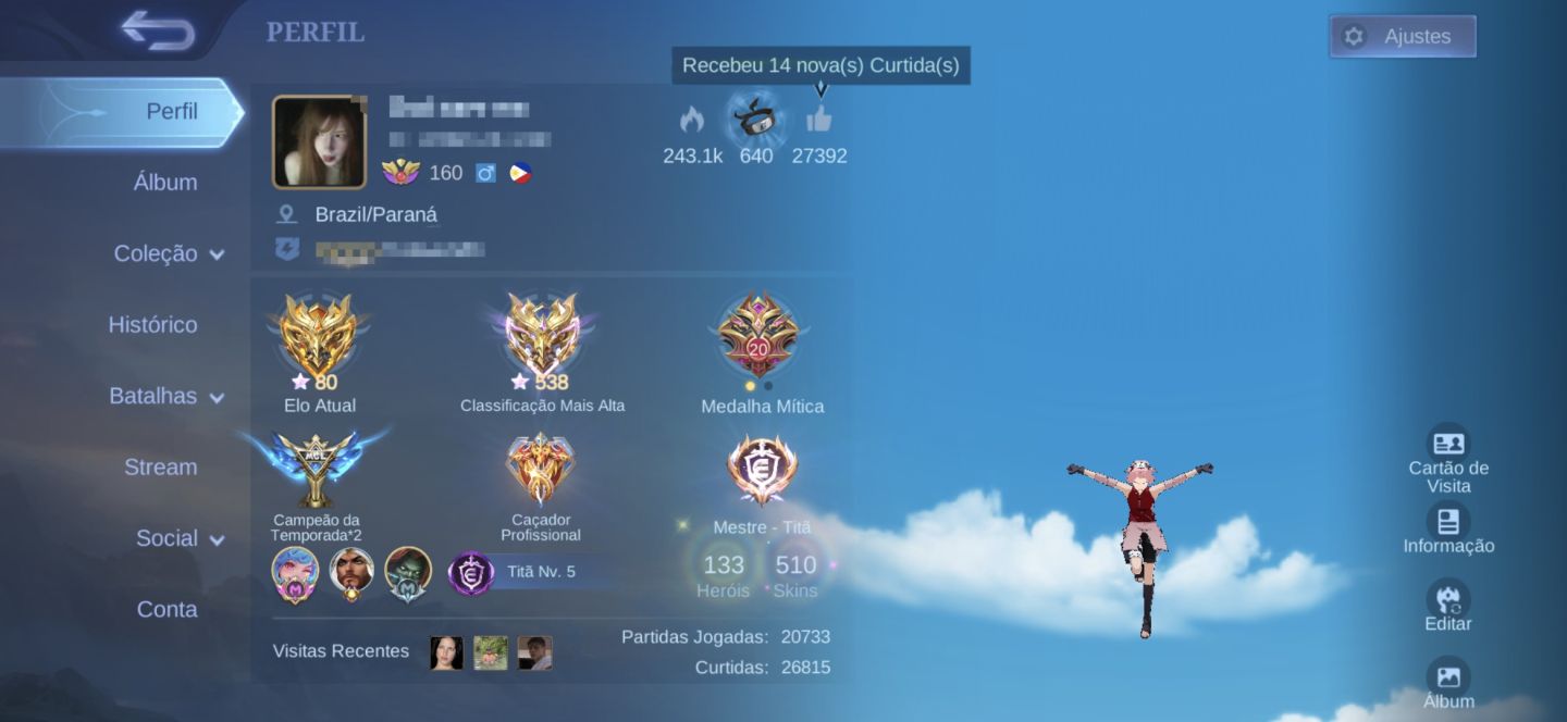 Conta high elo 500+ stars