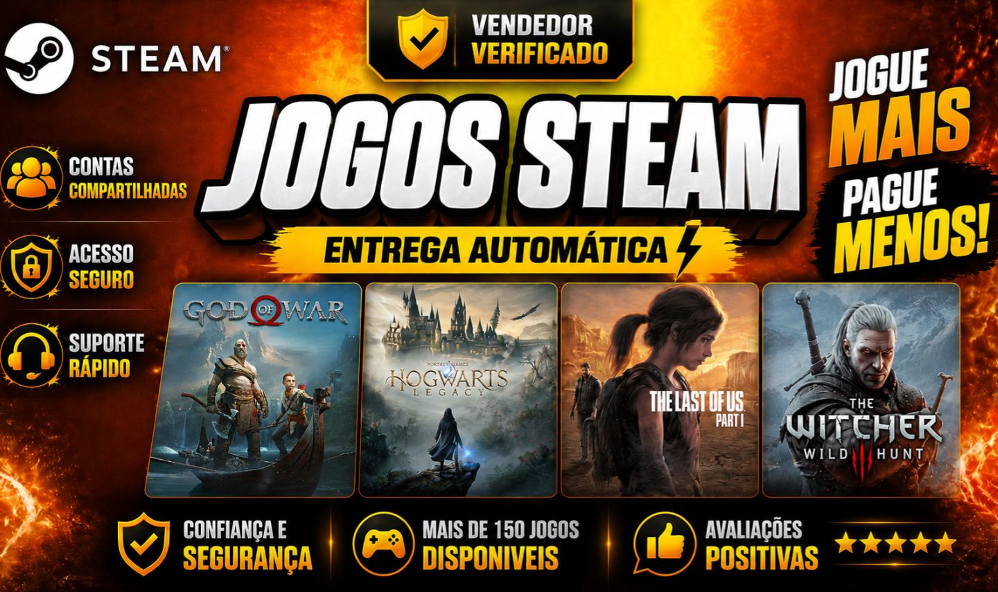MAIS D 150 JOGOS NA MESMA CONTA - LANÇAMENTOS E CLASSICOS - LEIA A DESCRIÇÃO