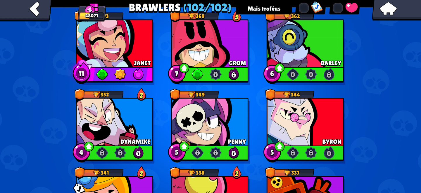 Conta Brawl Stars Full Brawlers (104/104) | Sirius, Kenji, Chester e Mais