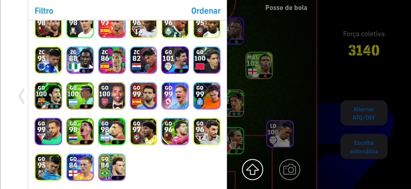 CONTA DE EFOOTBALL MOBILE COM NEYMAR E MESSI DO PACK, AGÜERO E TÉCNICO CRUYFF!!!