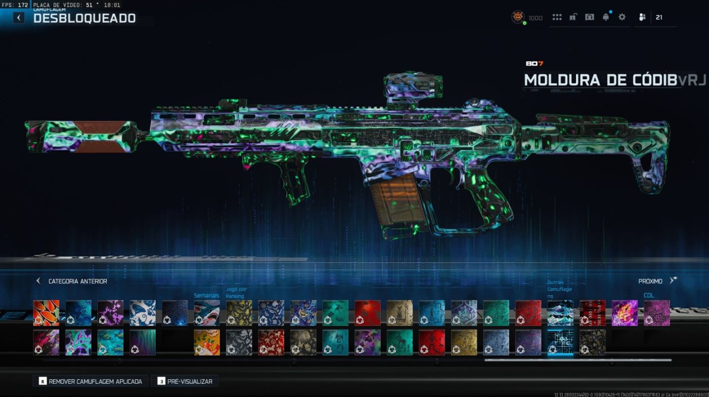 CONTA COD WARZONE COM MUITA SKIN