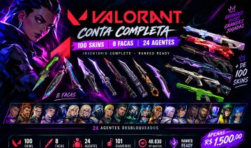 Conta valorant com 100 skins 8 facas