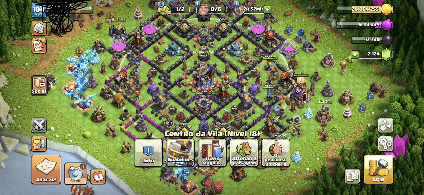 CONTA FULL ACESSO DE CLASH OF CLANS CV18 (não está full!!)
