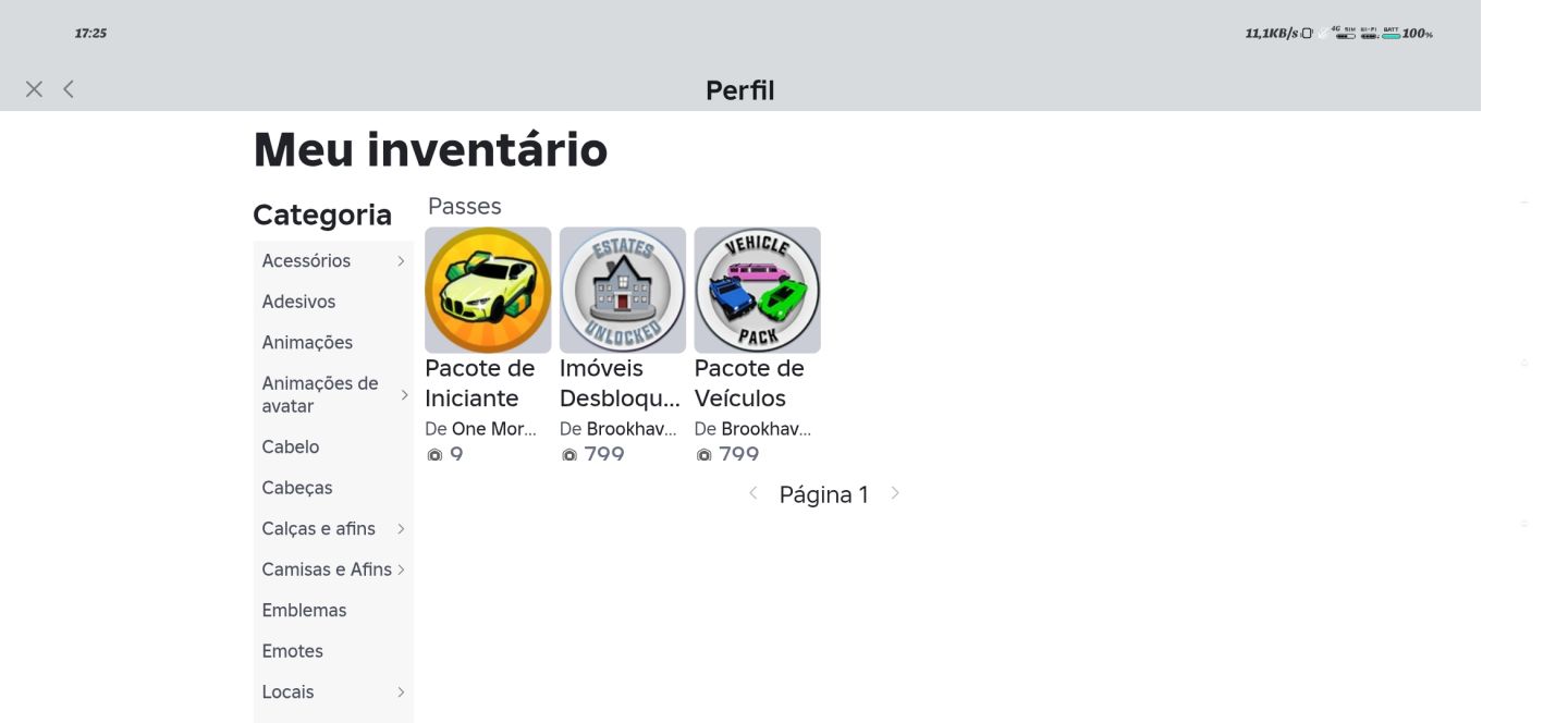 CONTA com SKIN e GAMEPASS de BROKHAVEM - ENTREGA AUTOMÁTICA