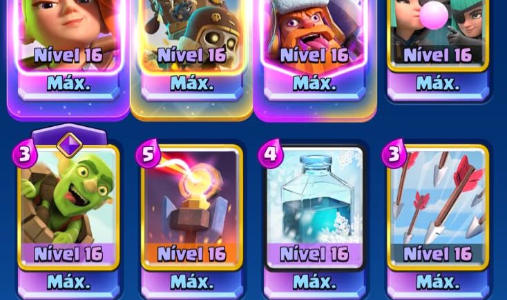 Conta clash royale arena max +4milhao ouro +7k gema