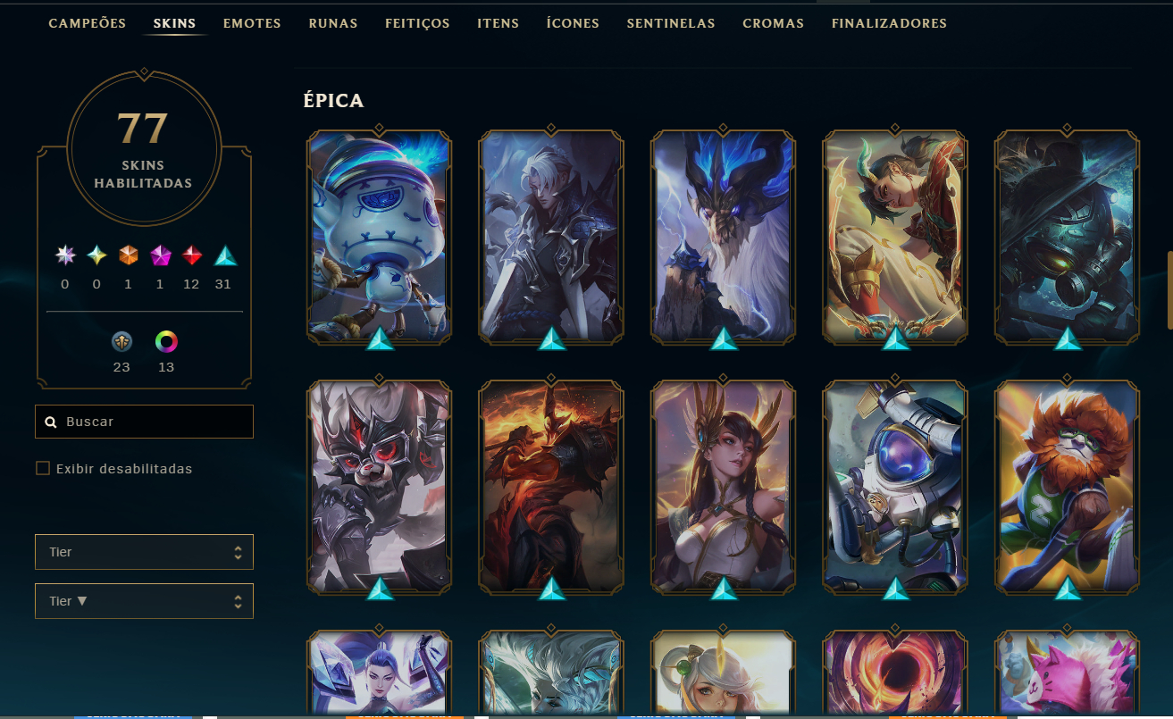 CONTA LOL LVL 163 | 77 SKINS (12 LENDÁRIAS) | MONO TAHM KENCH | HONRA 5