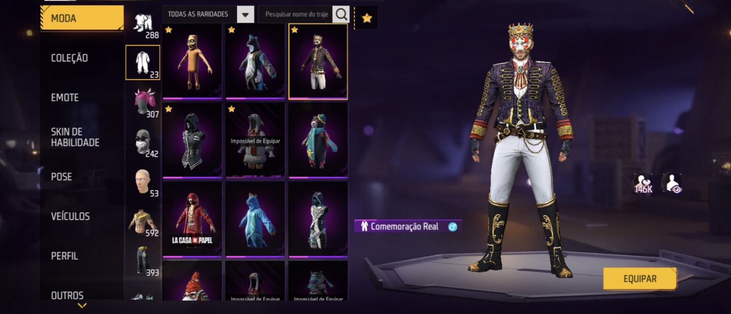 CONTA FREE FIRE SEGUNDO PASSE E ANGELICAL