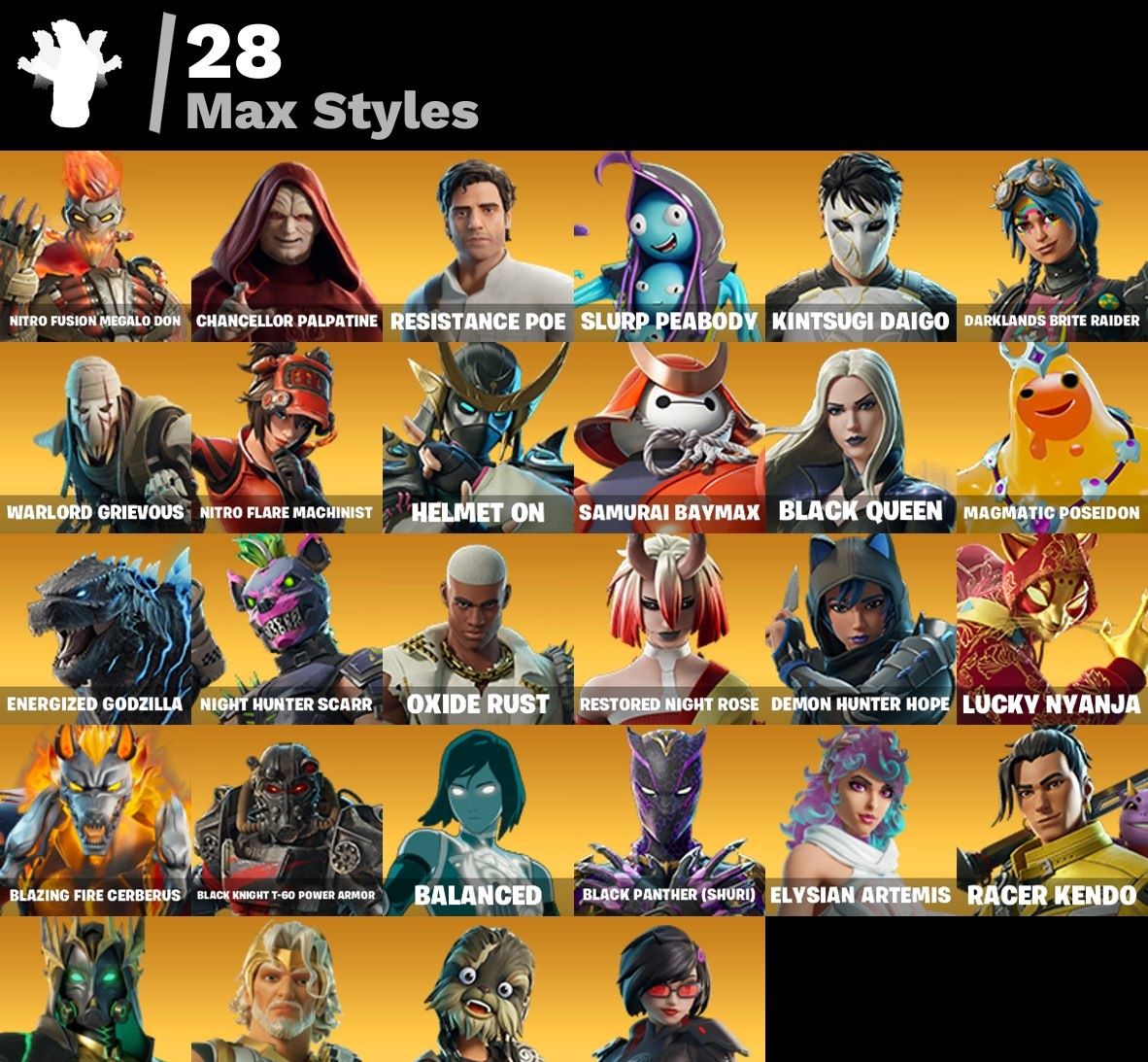 Conta Fortnite 44 SKINS /GwenPoll/Shuri/Emma Frost/Palpatine