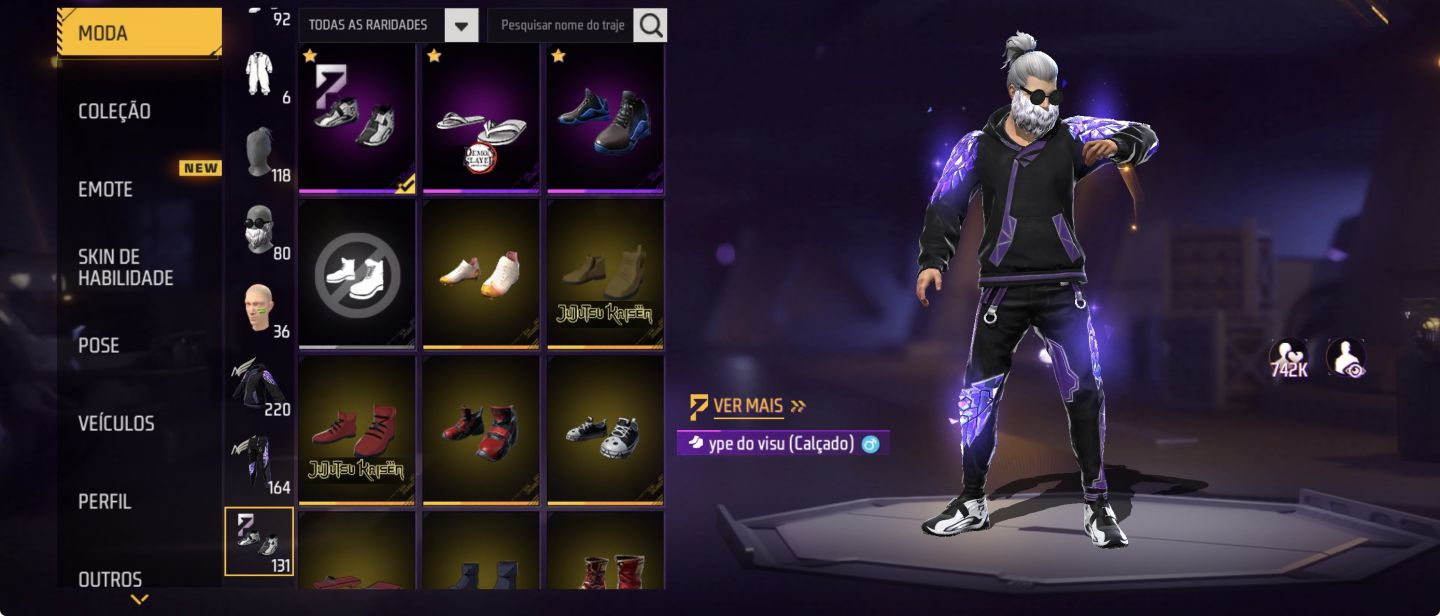 DUAS CALÇAS ANGELICAL+BARBA DO VELHO+ARMA EVOLUTIVA+PLANADOR AURA+SKIN DE ANIME