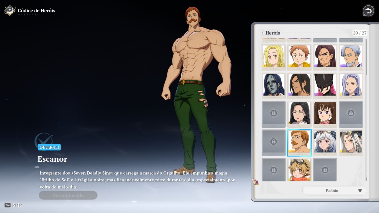 Conta iniciante | Escanor + Dianne + Meliodas e outros