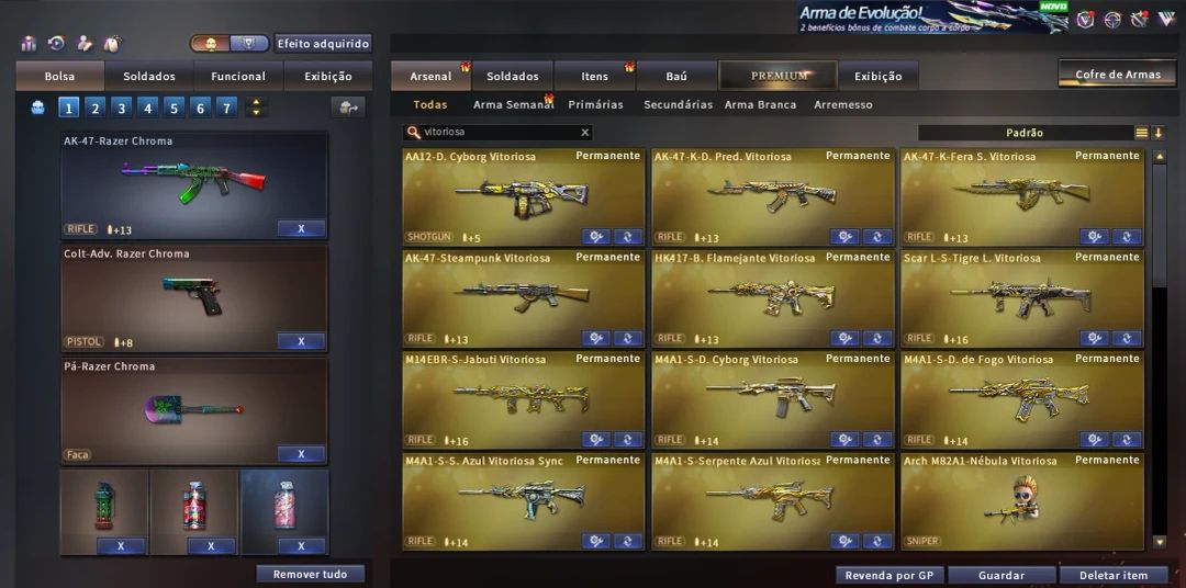 Conta Crossfire com Mais de 300 Mns e 49 Vips