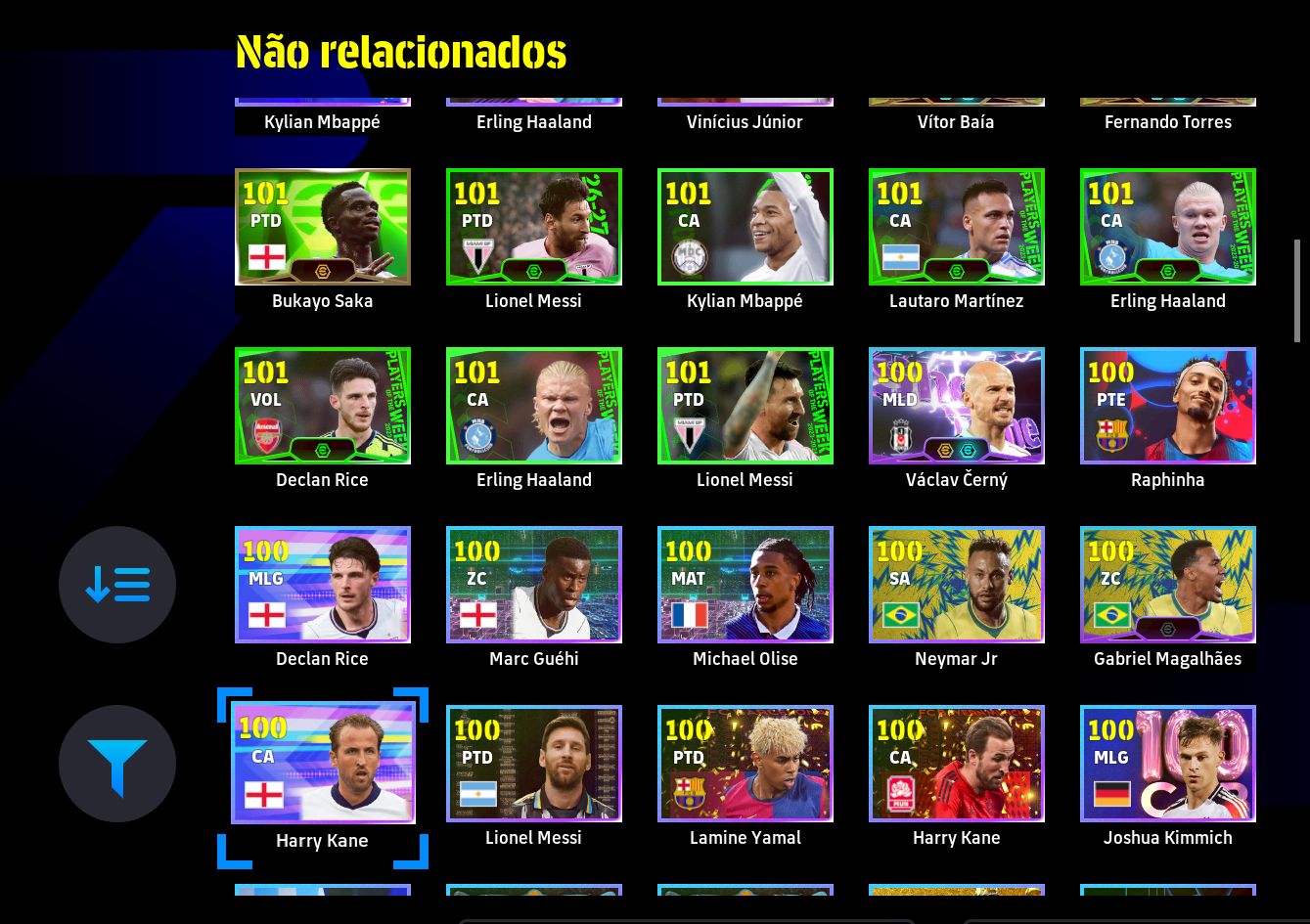 EFootball CONTA STEAM | FORÇA 3187 | HAALAND 107 + SNEIJDER 106 + MESSI 104
