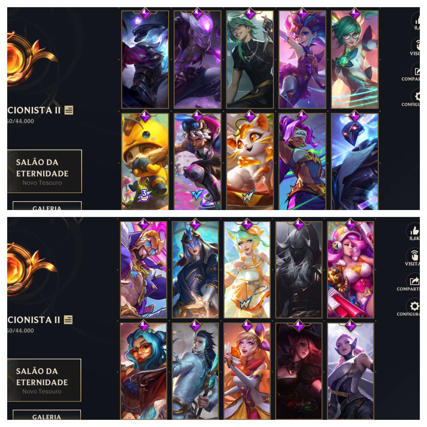 Conta (WR + LoL) 465 Skins total.
