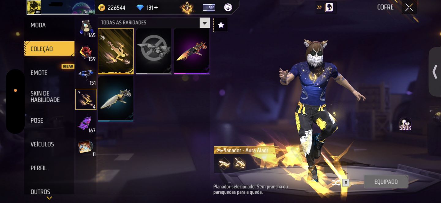 CONTA DE FREE FIRE GEMADA NÍVEL 80 COM ANGELICAL, STEAMPUNK e COELHÃO