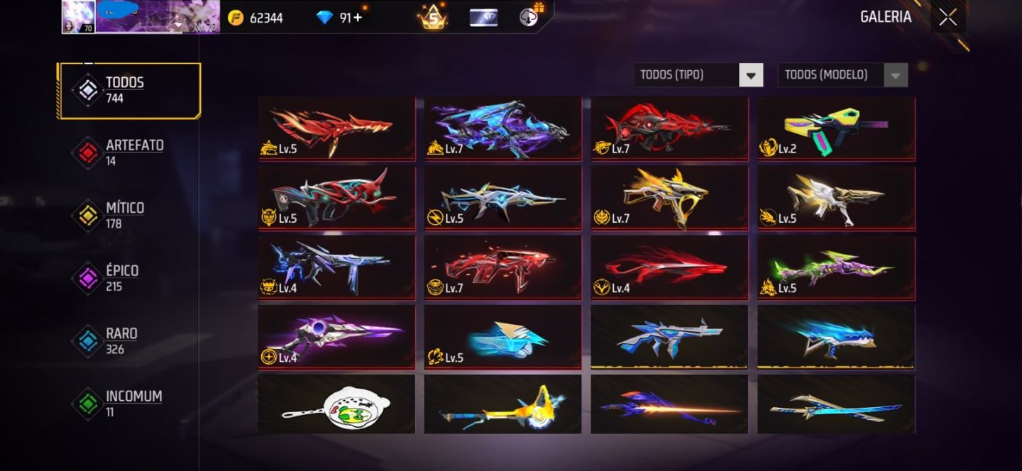 FREE FIRE | CONTA ANTIGA 7 ANOS | SUPER GEMADA | +1.000 PEITAS
