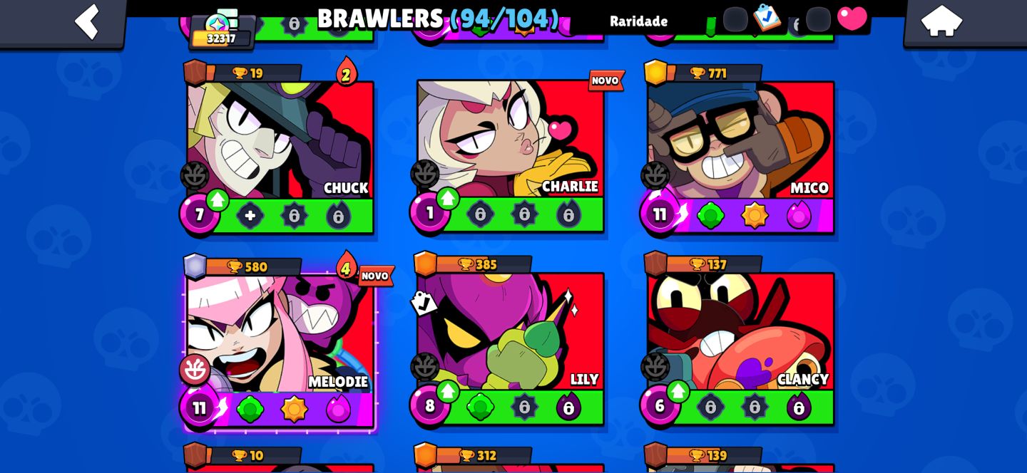 Conta de Braw Stars,97 brawlers,32k troféus.
