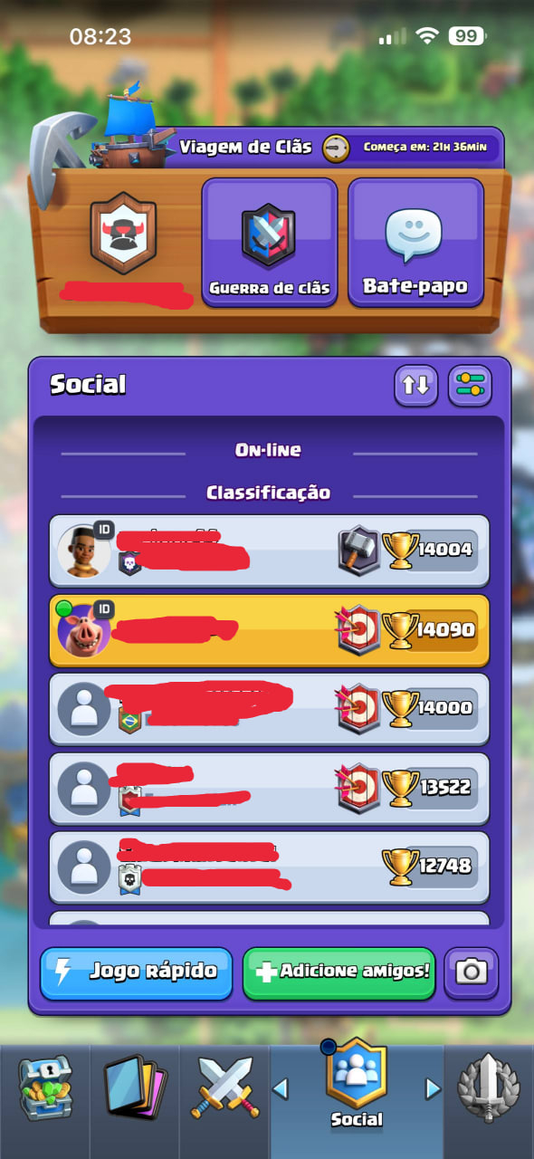Conta Clash Royale 14k+ (troféus) 5929 (gemas) TODAS as cartas liberadas!