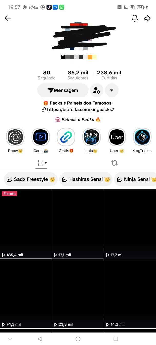 Conta do TIKTOK TOK +80K