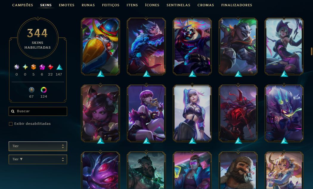 CONTA LOL | 344 SKINS | SEASON 2013