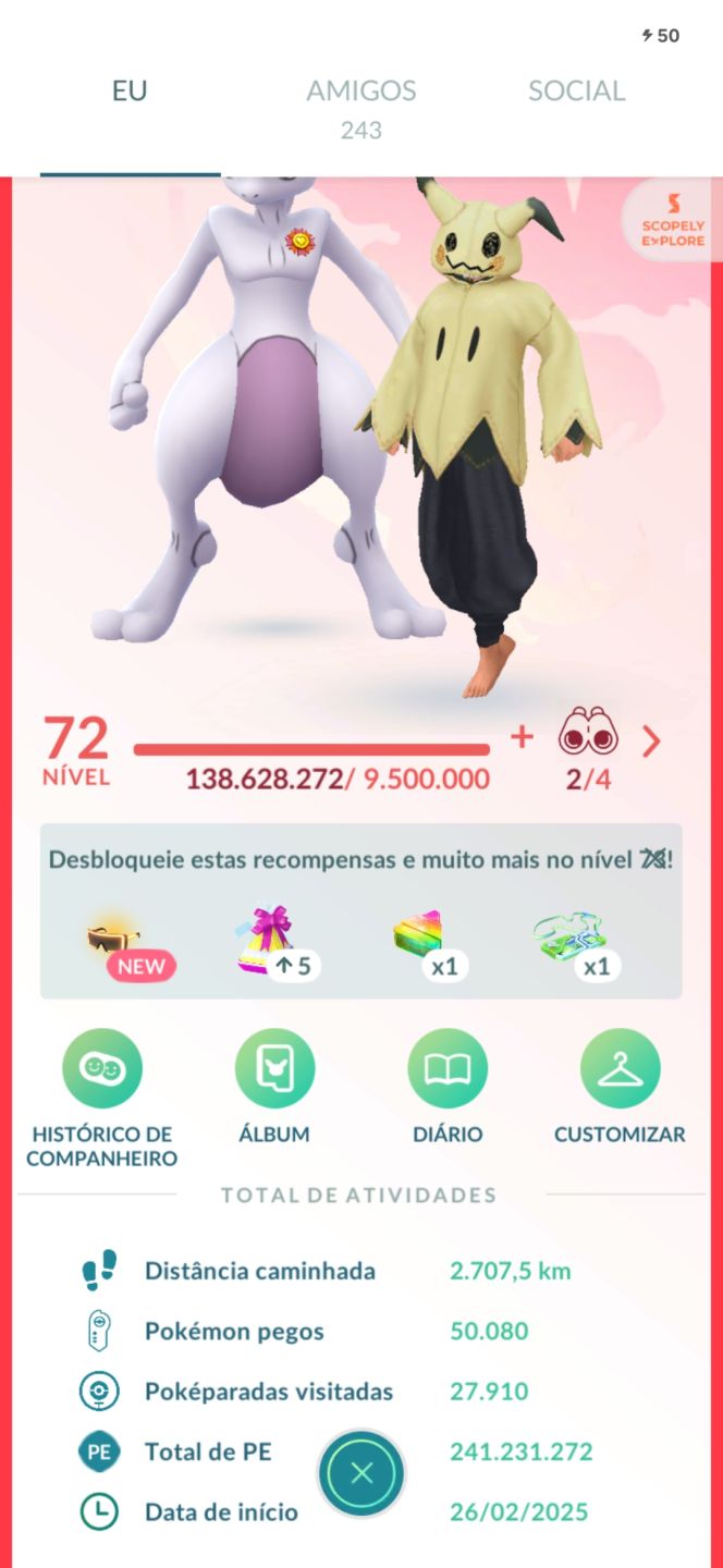 Pokemon go conta lv72 top