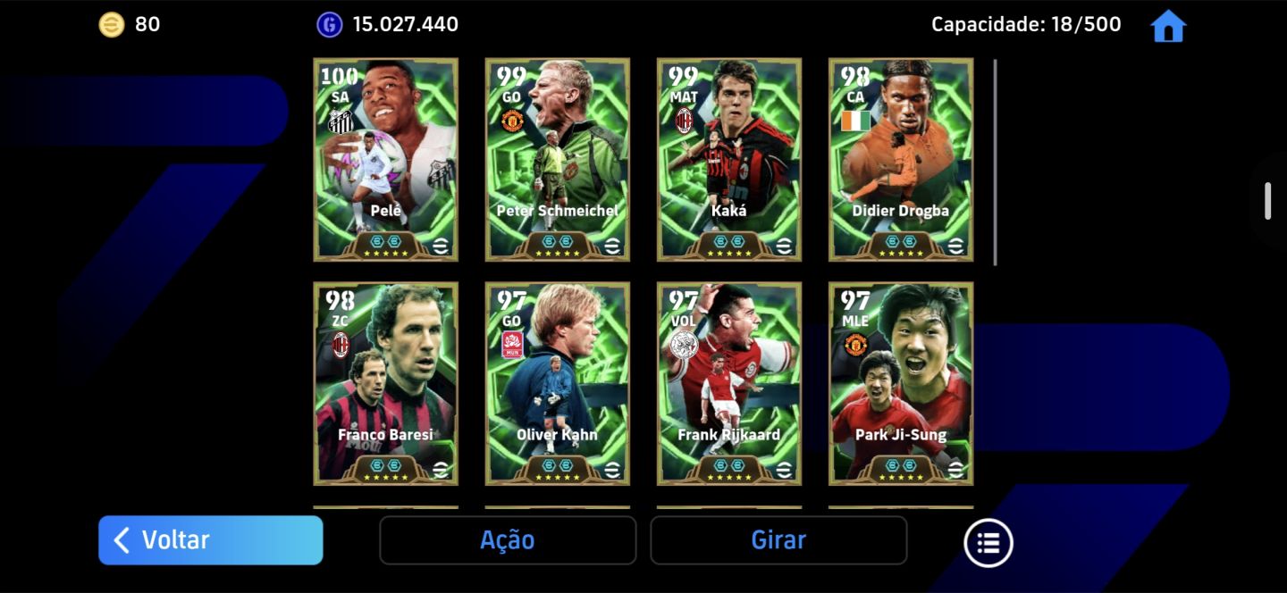 (Conta Efootball) Pelé + Kaka Prime