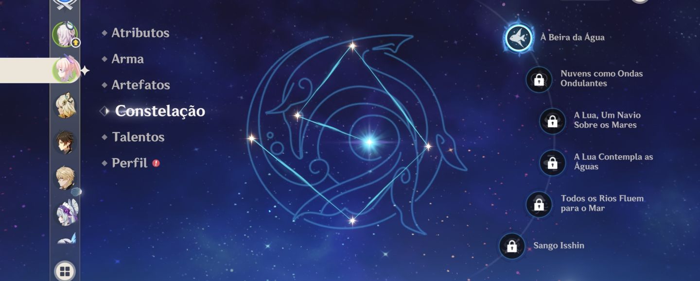 Conta Genshin Impact com ótimo elenco