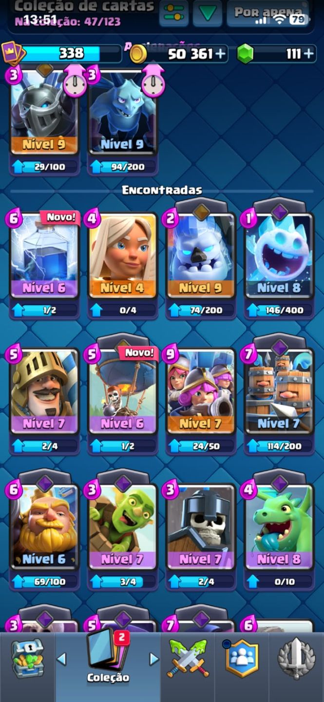 CONTA CLASH ROYALE 2.444 TROFÉUS | NÍVEL 9 | 50 MIL OURO + 111 GEMAS!