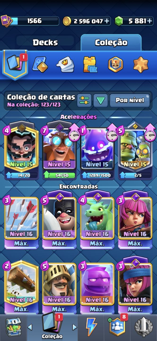 Conta Clash Royale Arena Sazonal