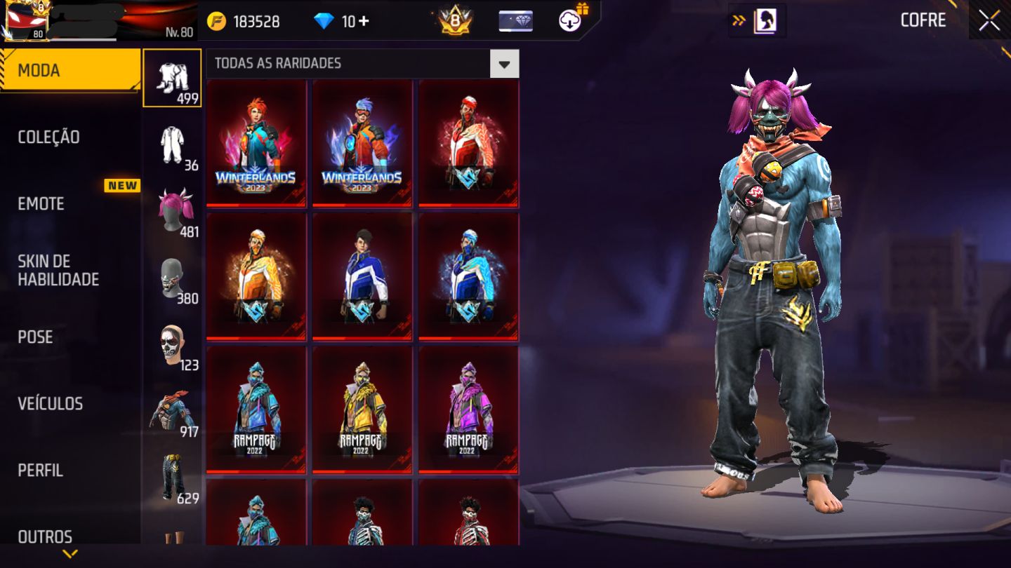 Conta de free fire prime 8, 380 k de diamantes gastos!