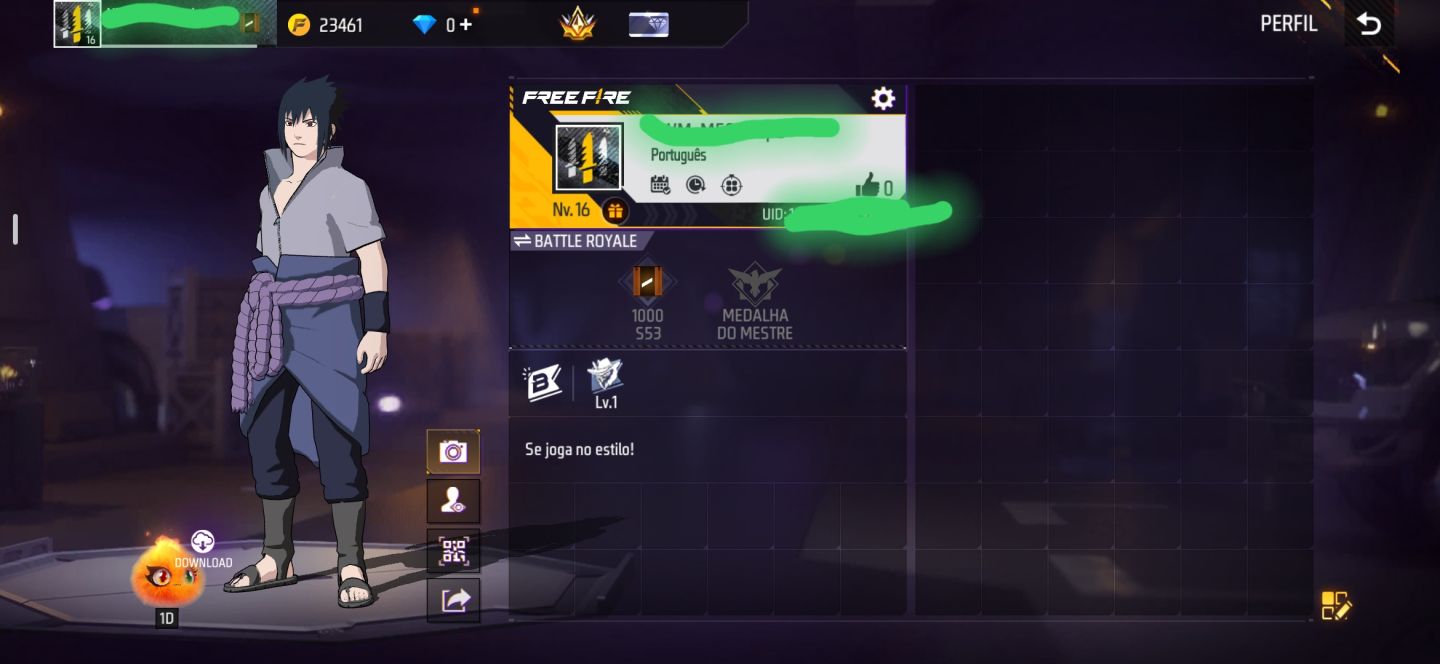 CONTA FREE FIRE (CONTA BOOT COM CONJUNTO SASUKE)