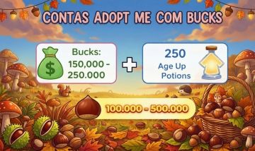 [ACORN] Adopt-Me - Contas Com Age-Up Potions/Bucks/Pets - Melhores Preços bolota