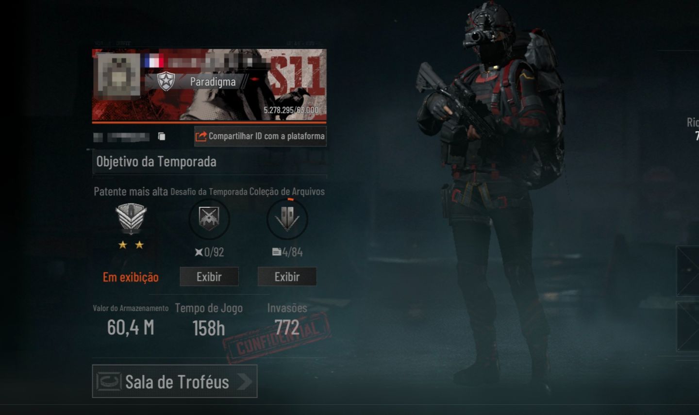 Conta Arena Breakout | 60M no Armazém | Skins de Armas, Faca e Personagens