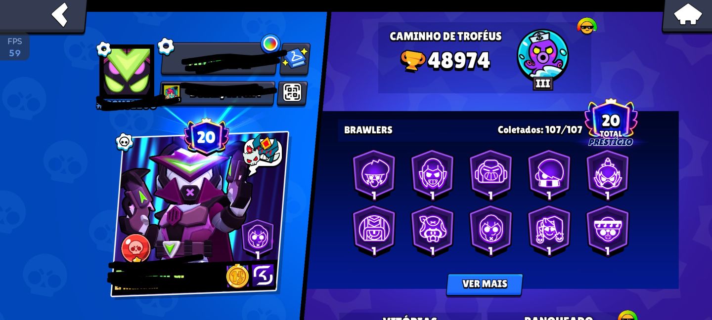 Conta de bralw stars com 49k de troféus, "brinde" Clash royale