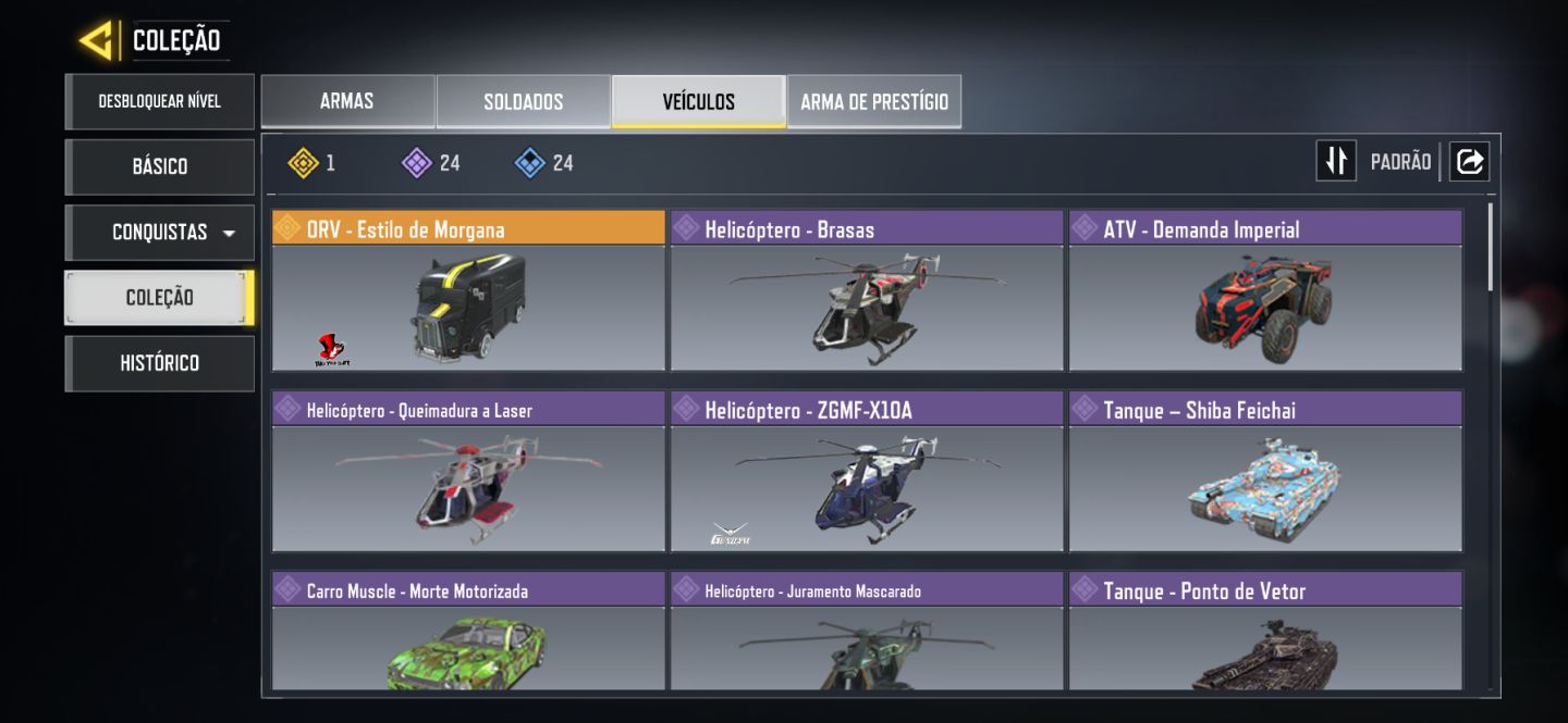 CONTA COD MOBILE DE COLECIONADOR 3 MÍTICAS MAX + 23 LENDÁRIAS