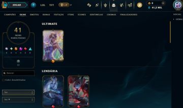 FULL ACESSO - 41 SKINS - 120 CAMPEÕES - LEVEL 205 - 41 MIL ESSENCIA AZUL
