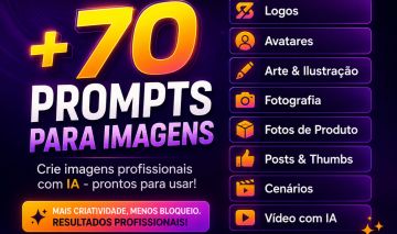 PACK +70 PROMPTS P/ IMAGENS COM IA MIDJOURNEY DALL-E SORA [ENTREGA AUTOMATICA]