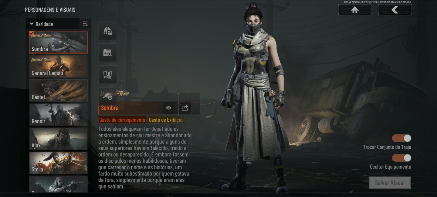 Conta Full skins 9 facas e 8 personagens lendários