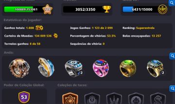 CONTA 8 BALL POOL 130+M 8 TACOS LENDÁRIOS E MUITO MAIS