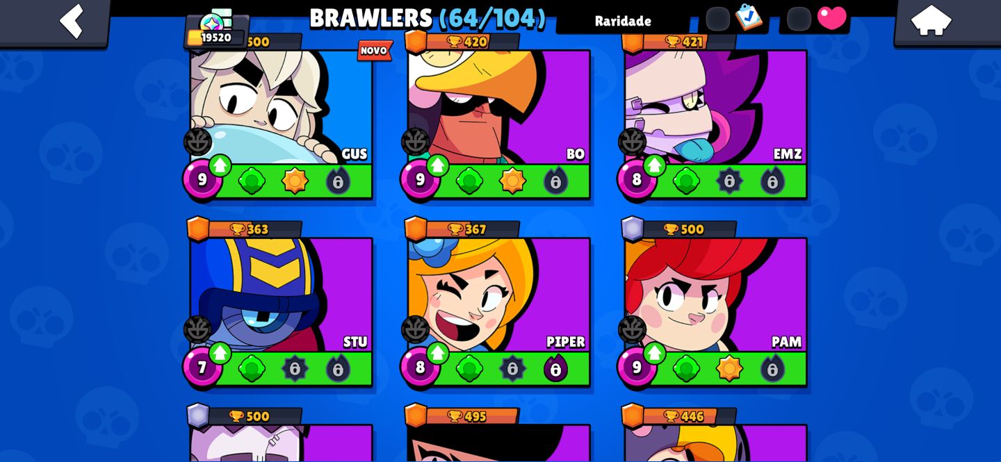Conta Brawl Stars Top | 19.520 Troféus