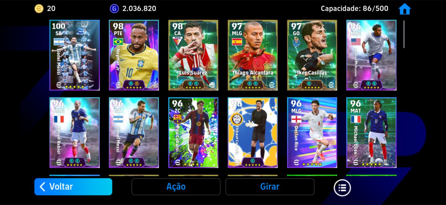 CONTA eFOOTBALL MOBILE | FORÇA 3176 | MESSI, NEYMAR E CRAQUES ESPECIAIS
