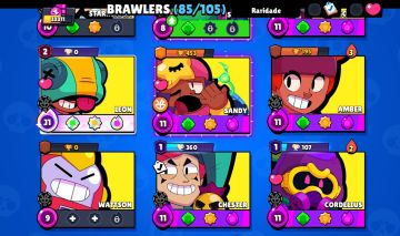 CONTA DE BRAWL STARS COM BRAWLERS LENDARIOS MAX E COM HYPER E SKINS MUITO BOAS!!