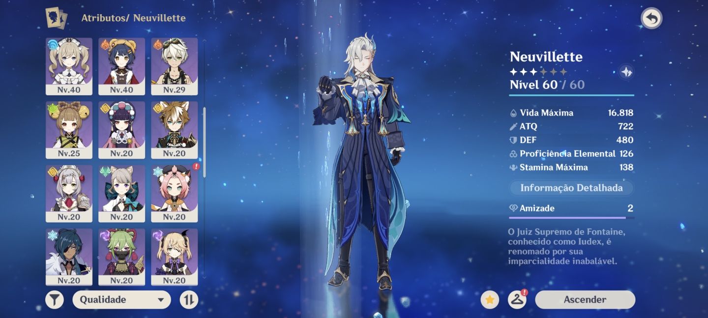 CONTAS GENSHIN IMPACT COM NEUVILLETTE