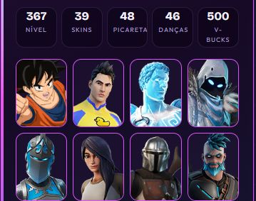 Conta fortnite com skins e itens raros